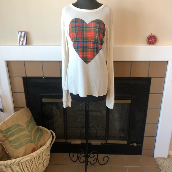 Wildfox Plaid Heart Thermal Medium - Picture 3 of 6